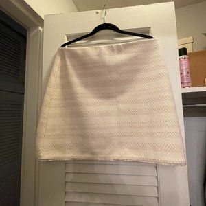 Ann Taylor Loft Chevron White Mini Skirt